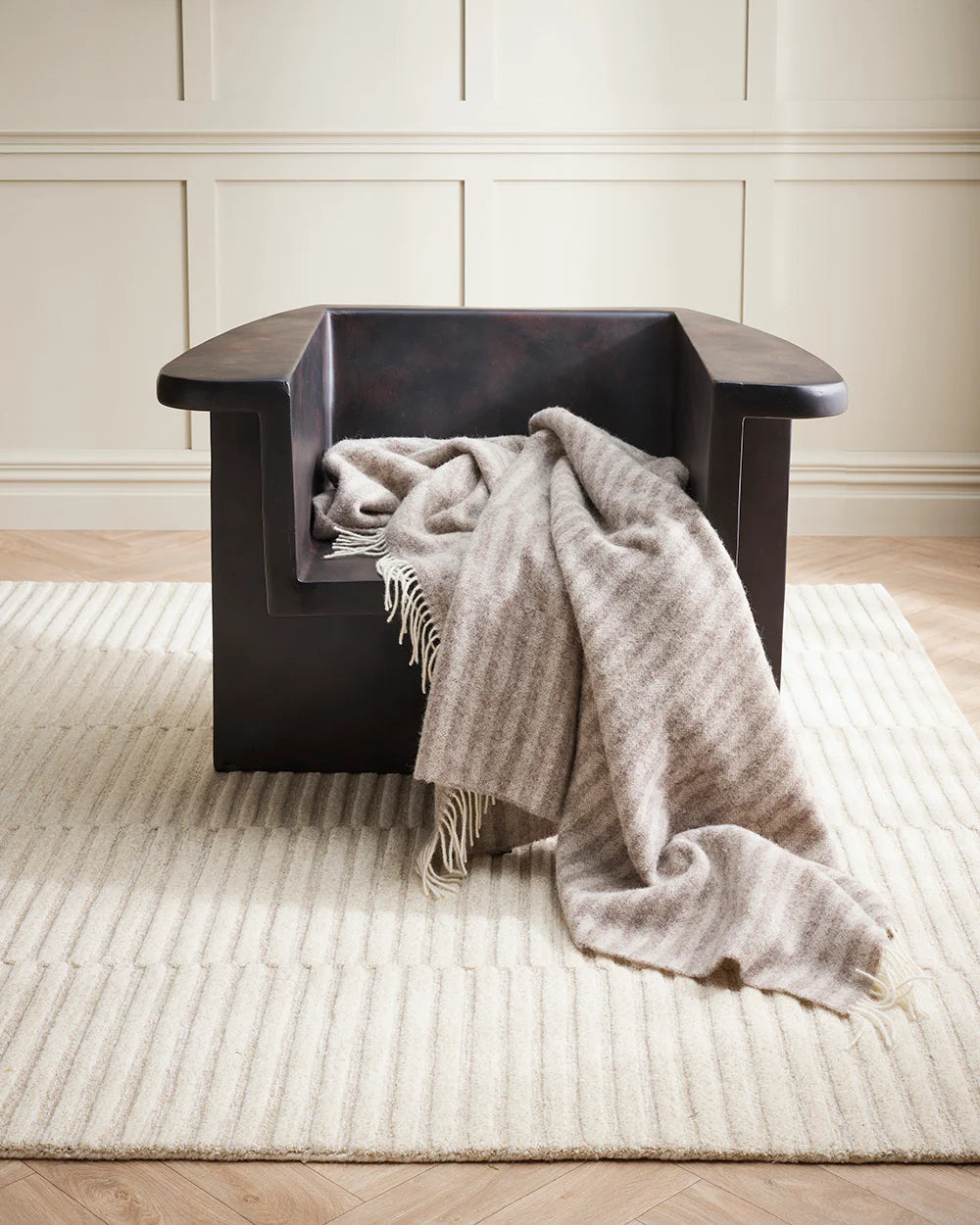 Furtex Baya Noah NZ Wool Throw - Oatmeal