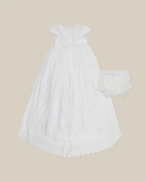 MINIHAHA BABY Kids OPEN BACK CHRISTENING DRESS WITH BLOOMERS