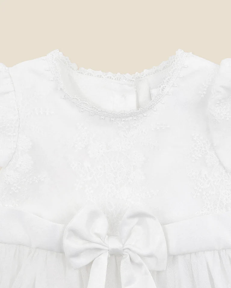 MINIHAHA BABY Kids OPEN BACK CHRISTENING DRESS WITH BLOOMERS