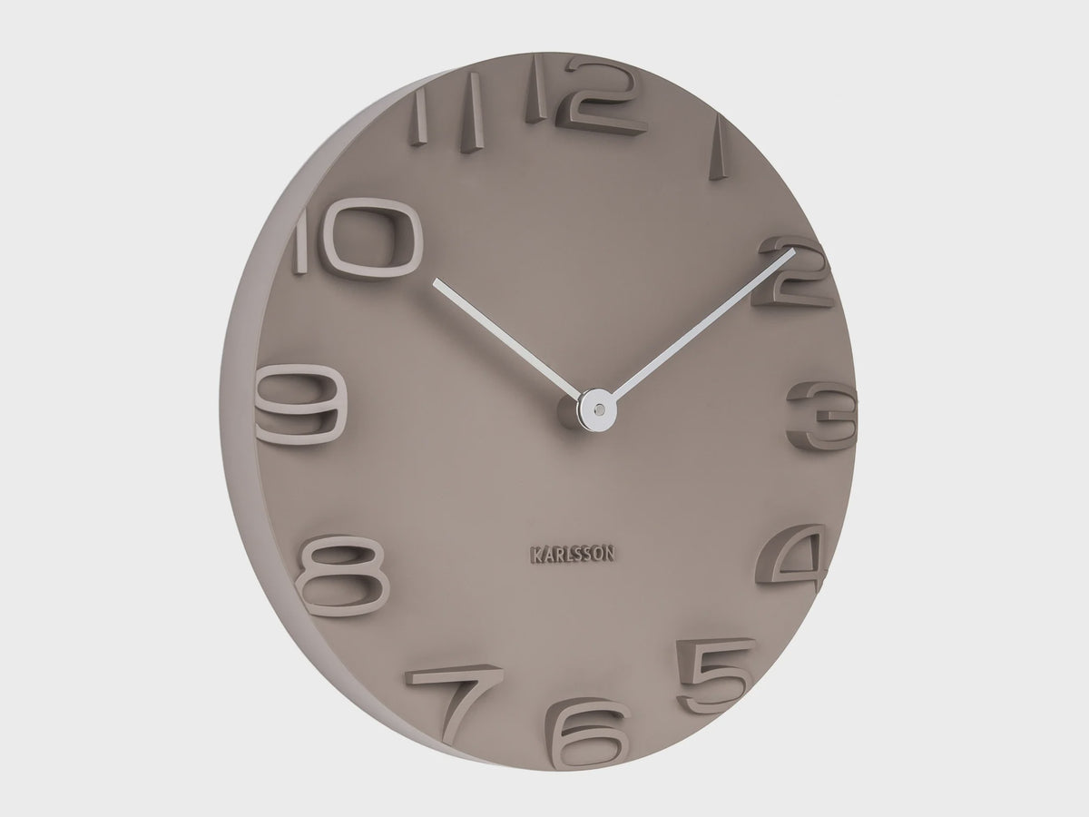 Karlsson On The Edge Wall Clock - Warm Grey