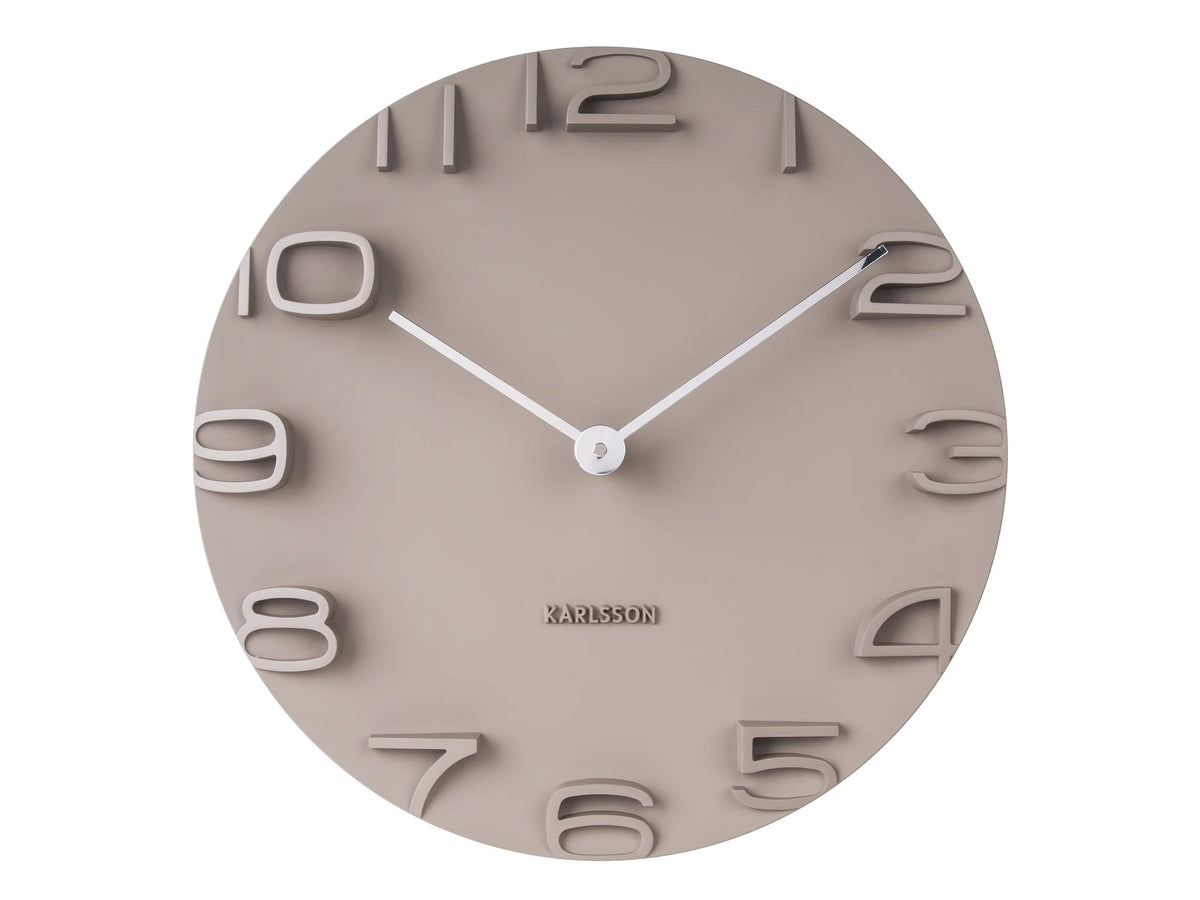 Karlsson On The Edge Wall Clock - Warm Grey