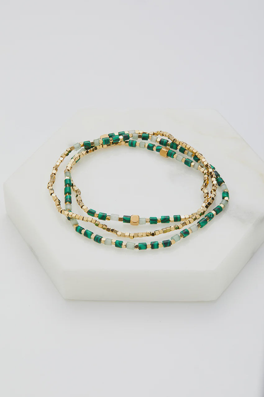 ZAFINO Ophelia Wrap Stretch Bracelet - Jade