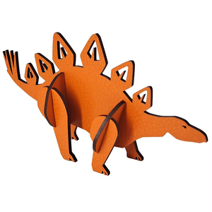 Abstract Design MDF Orange Stegosaurus A6 Small dinosaur model NZ made