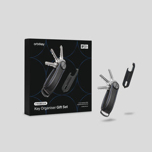 Orbitkey Key Organiser Pro + Multi-Tool v2 Set - Blackout with Blue Stitching