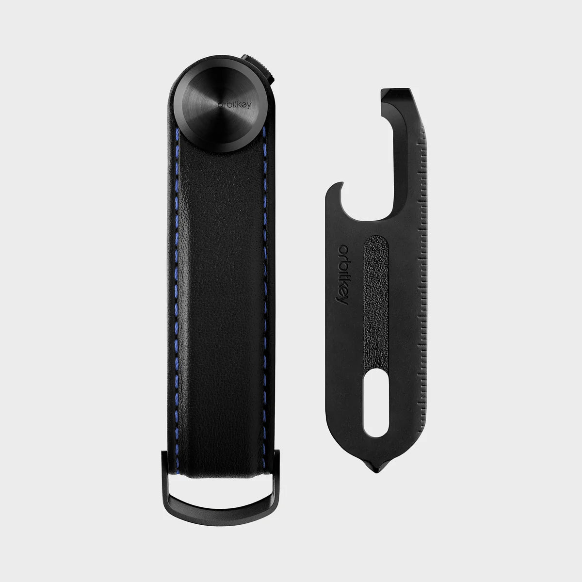 Orbitkey Key Organiser Pro + Multi-Tool v2 Set - Blackout with Blue Stitching