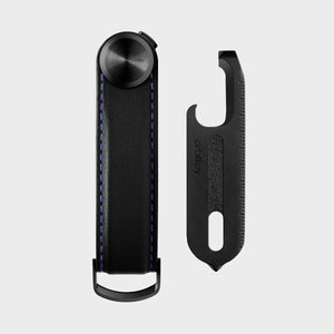 Orbitkey Key Organiser Pro + Multi-Tool v2 Set - Blackout with Blue Stitching
