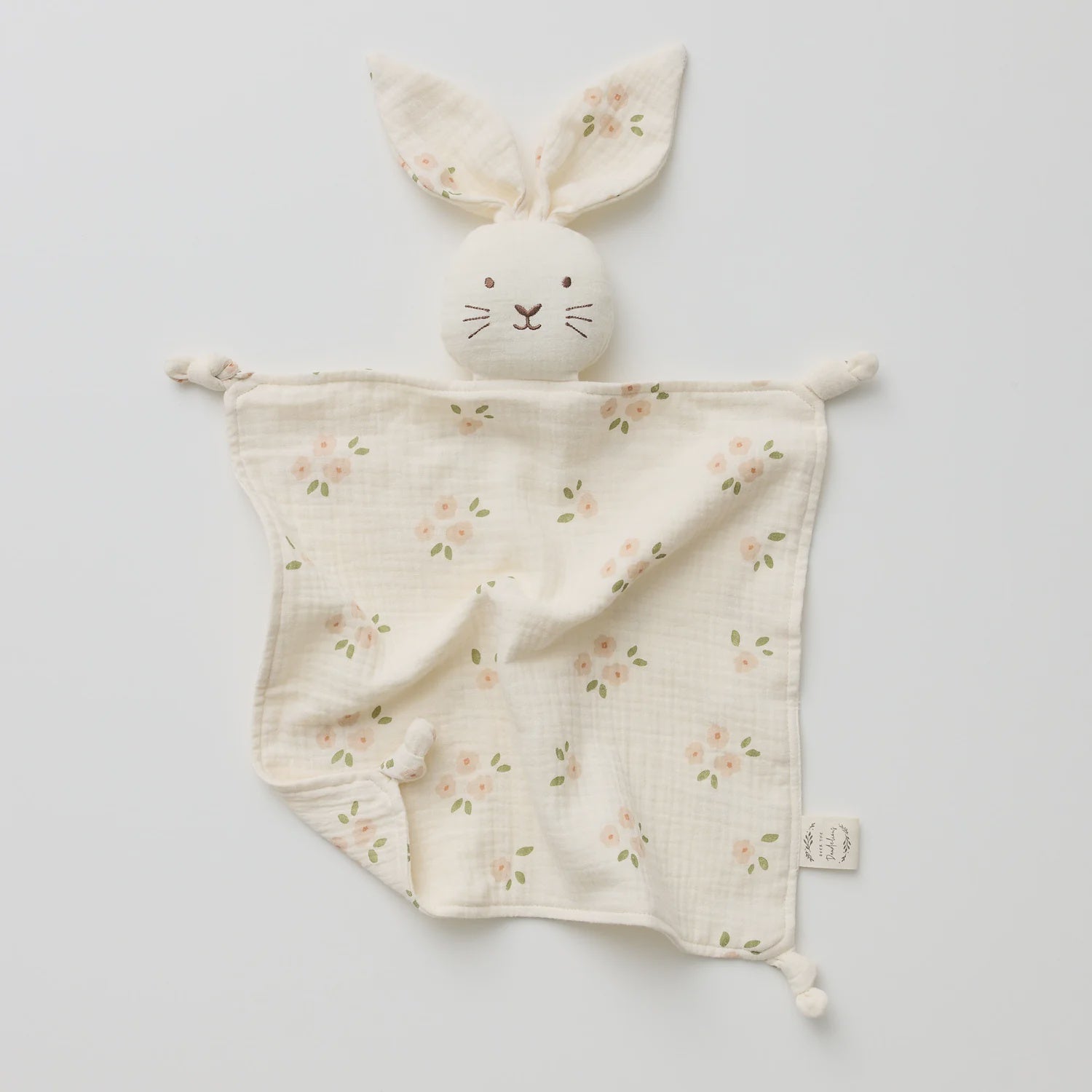 Over the Dandelions Organic Muslin Bunny Lovey Daisy print Baby comfort 
