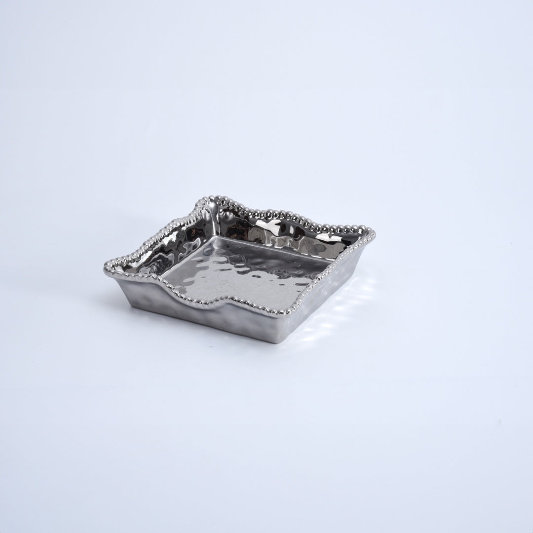 Pampa Bay Verona Luncheon Napkin Holder Silver Porcelain and Titanium