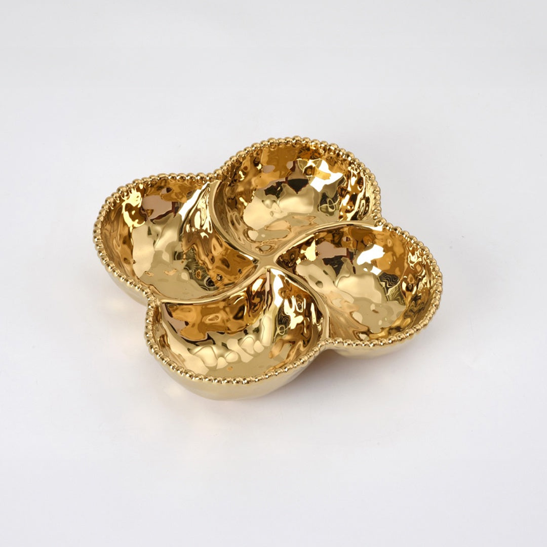 Pampa Bay Monaco 4 Section Bowl Gold decorative porcelain