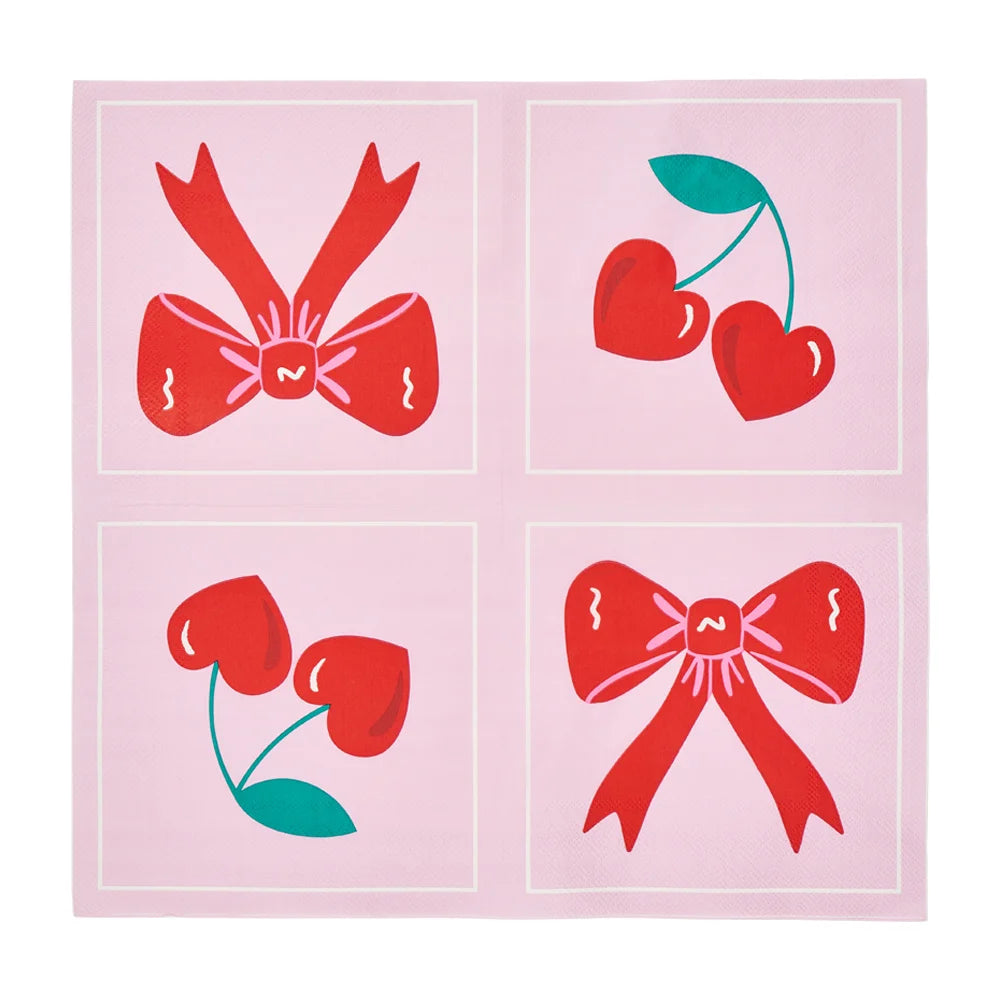 Annabel Trends Paper Napkins - Bows & Cherries 20pcs