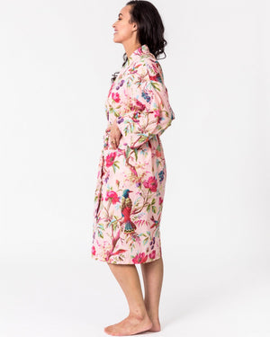Blazing Daisy Paradise Cotton Kimono Robe Rose pink