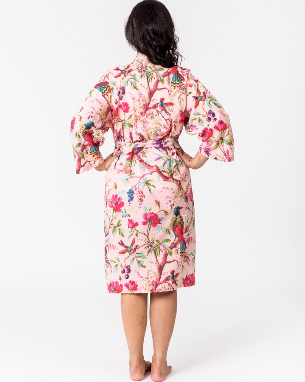 Blazing Daisy Paradise Cotton Kimono Robe Rose pink