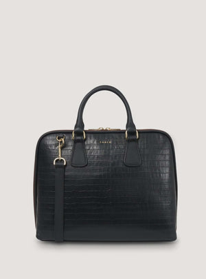SABEN Parker Briefcase - Black Croc Bag