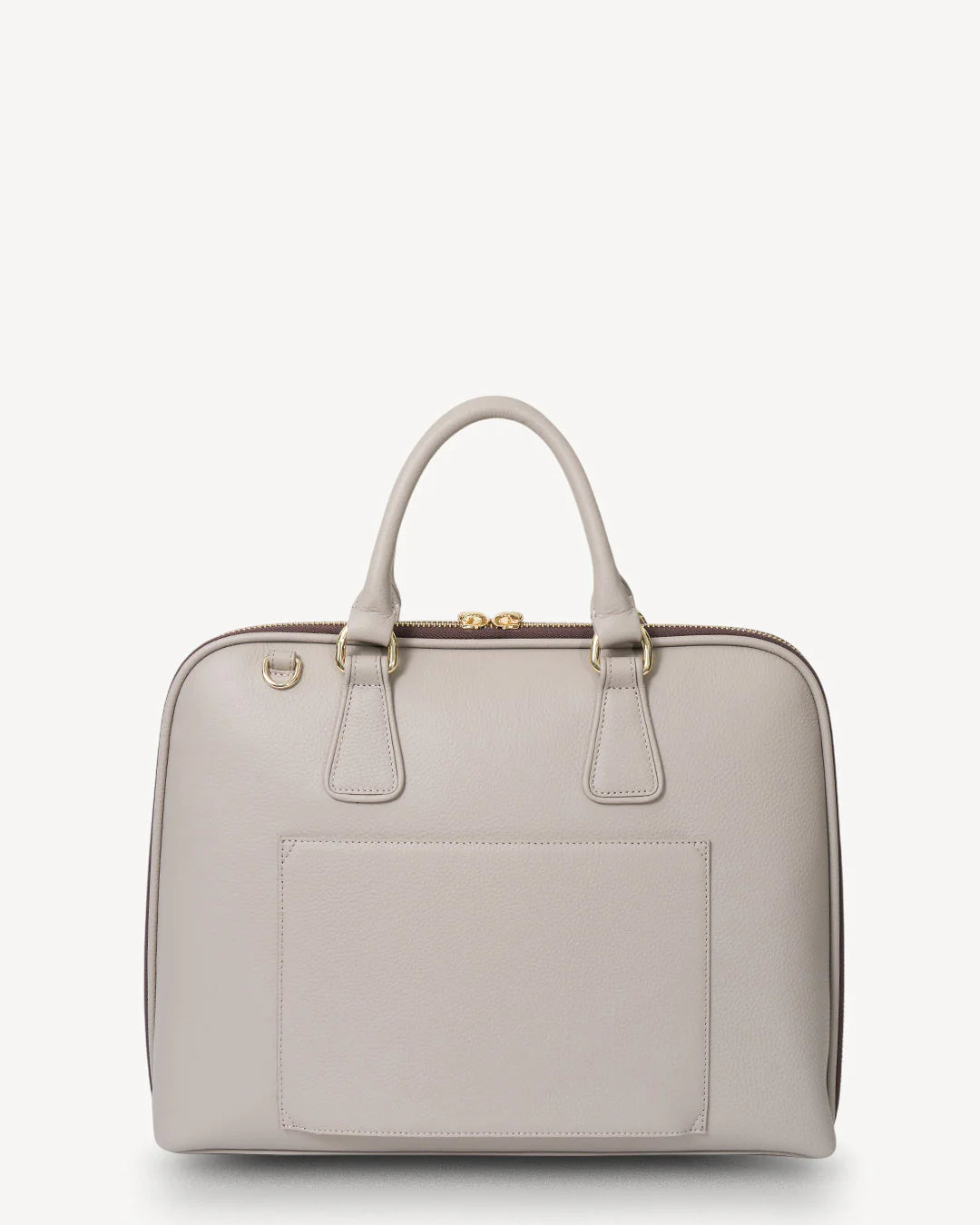 SABEN Parker Briefcase - Dove light grey leather bag