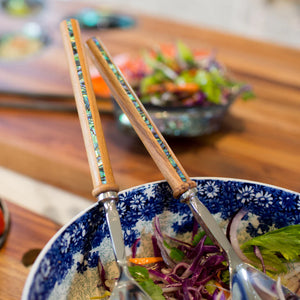 Ocean Shell Studio Paua Rimu Salad Servers