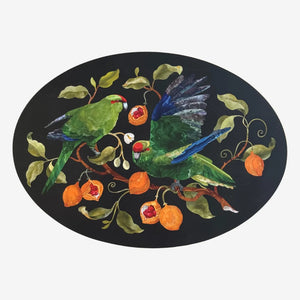 TANYA WOLFKAMP Oval Placemat set of 4 - NZ Birds
