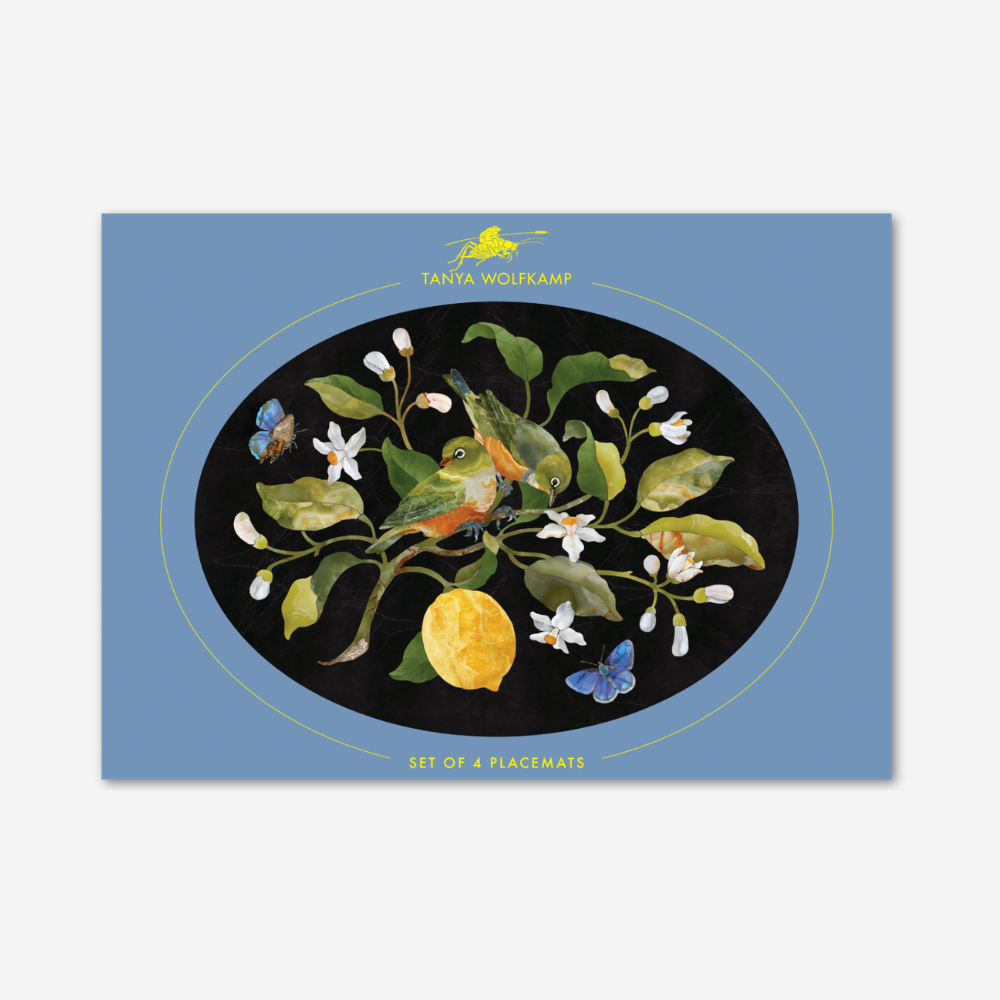 TANYA WOLFKAMP Oval Placemat set of 4 - NZ Birds