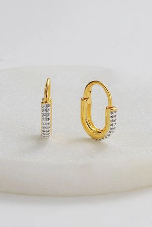 ZAFINO 7430 Phoebe Hoop - Gold hoop earrings with embedded stones 