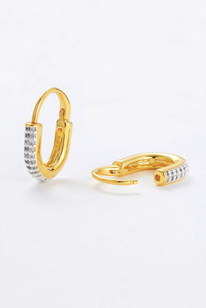ZAFINO 7430 Phoebe Hoop - Gold hoop earrings with embedded stones 