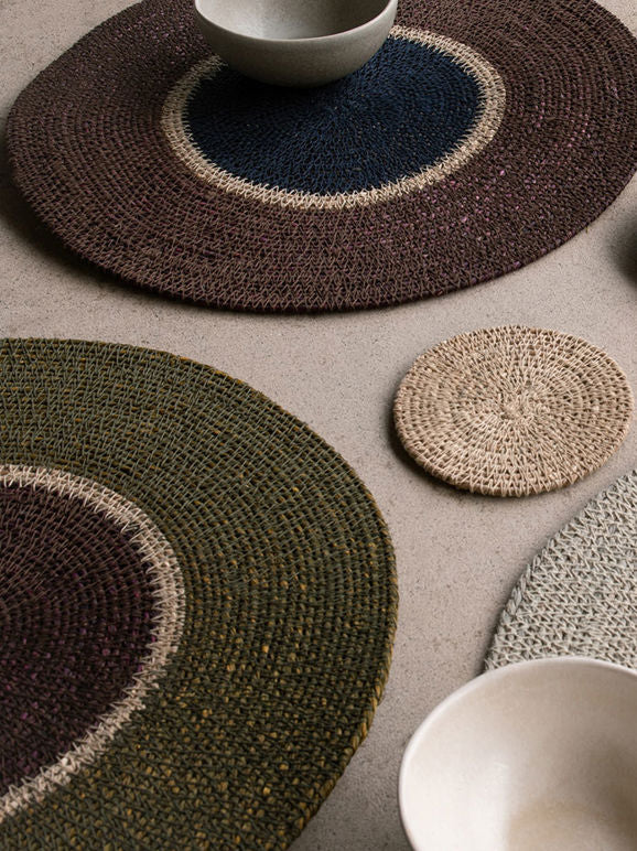 CITTA Pinto Placemat 34cm - Mulberry/Blue Black