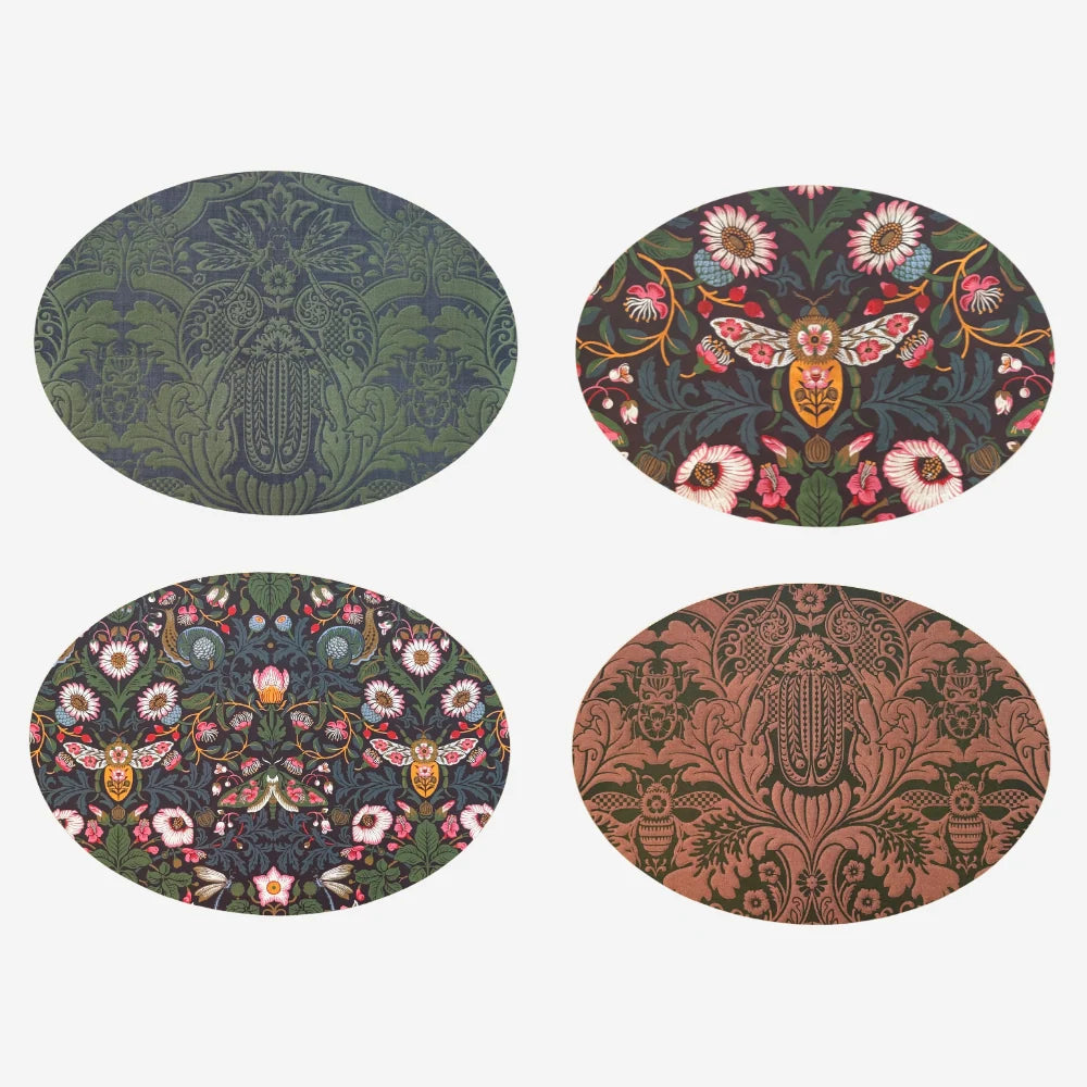 Tanya Wolfkamp Oval Placemat set of 4 - Damask