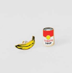 Yellow Owl Workshop Pop Art Banana & Soup Earring