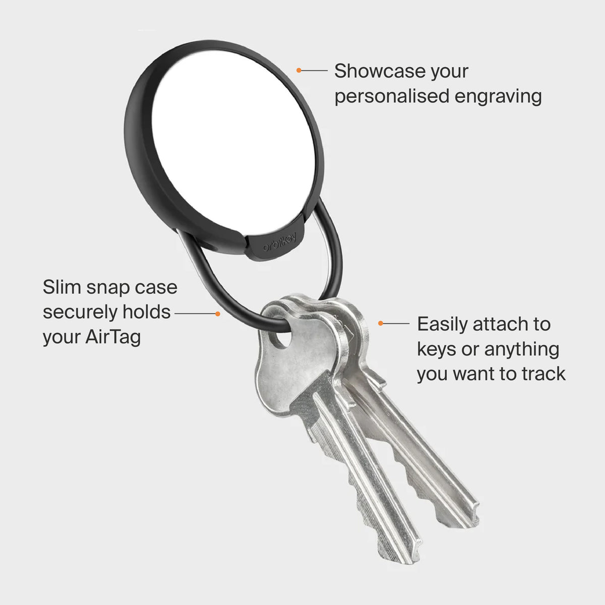 Orbitkey Slim Case for AirTag Granite