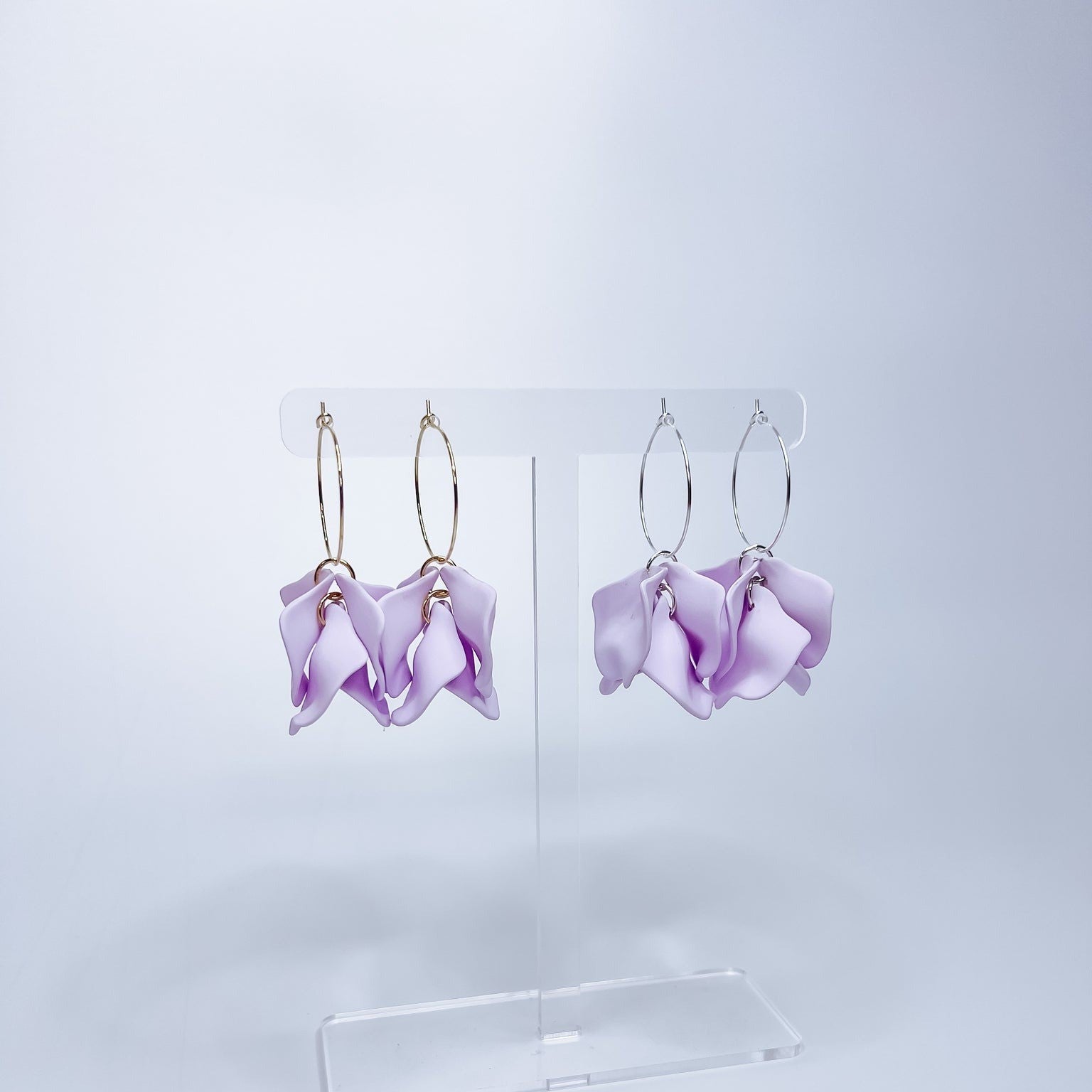 Willow Collective Peony Hoop Earrings - Purple