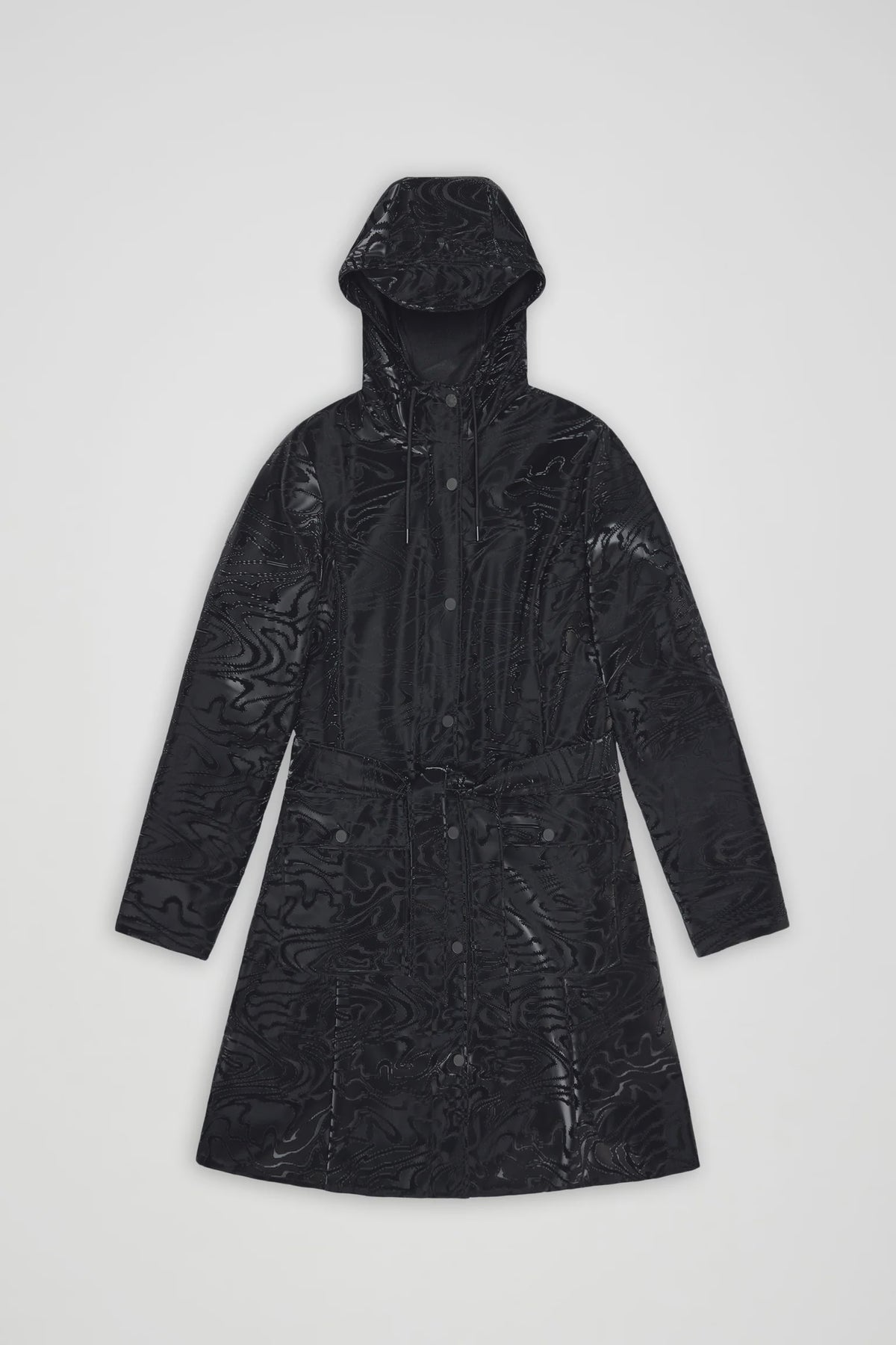 RAINS Curve Long Jacket W3 - Amp Black