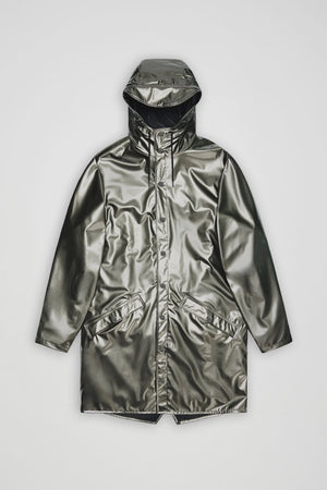 RAINS Long Jacket W3 - Raven Metallic raincoat