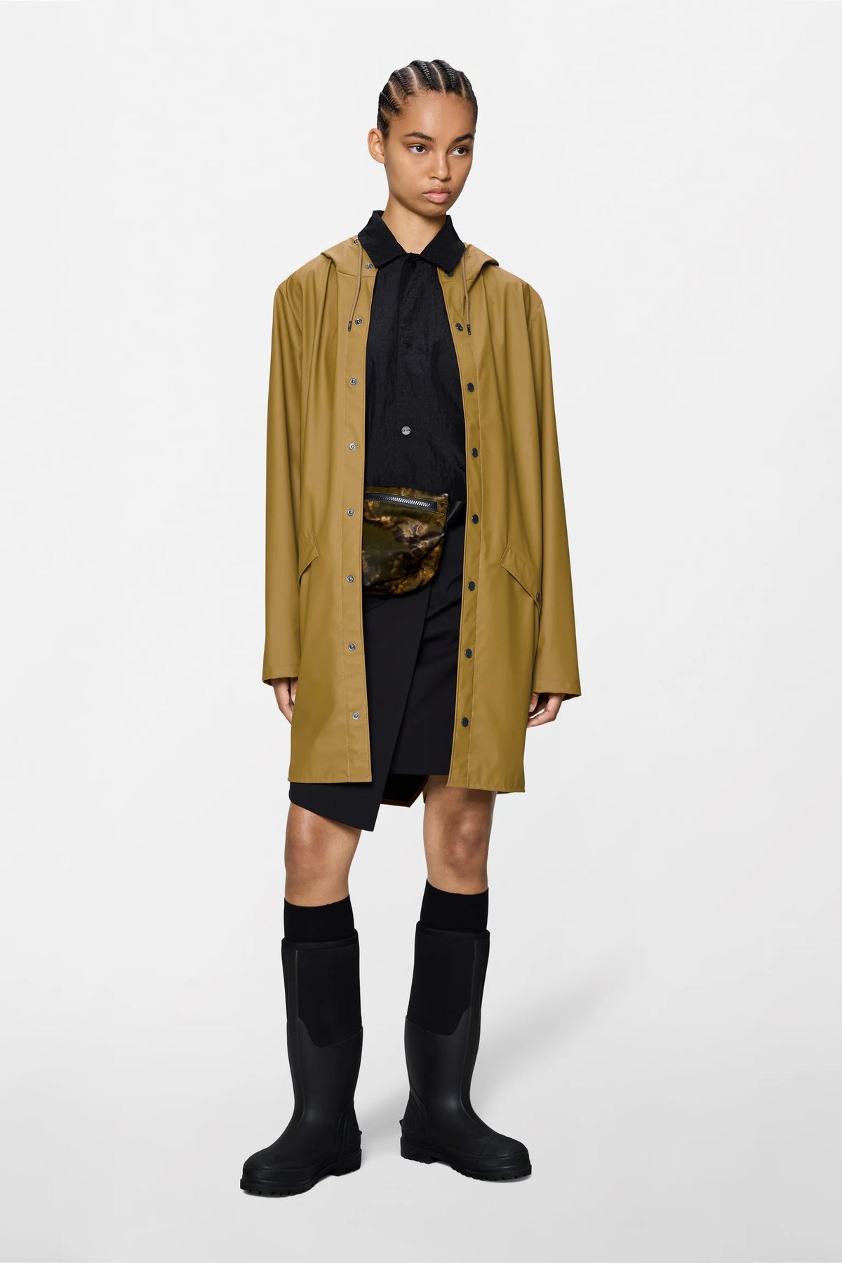 RAINS Long Jacket W3 - Dawn Brown raincoat