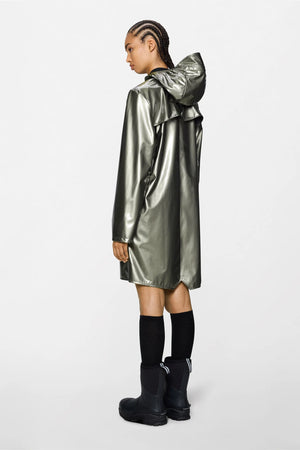 RAINS Long Jacket W3 - Raven Metallic raincoat