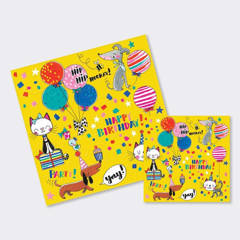 Rachel Ellen - Cats Dogs - Jigsaw Birthday Card