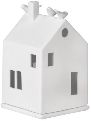 Räder - Bird - Porcelain Tealight House White ceramic house-shaped lantern with two small birds on top