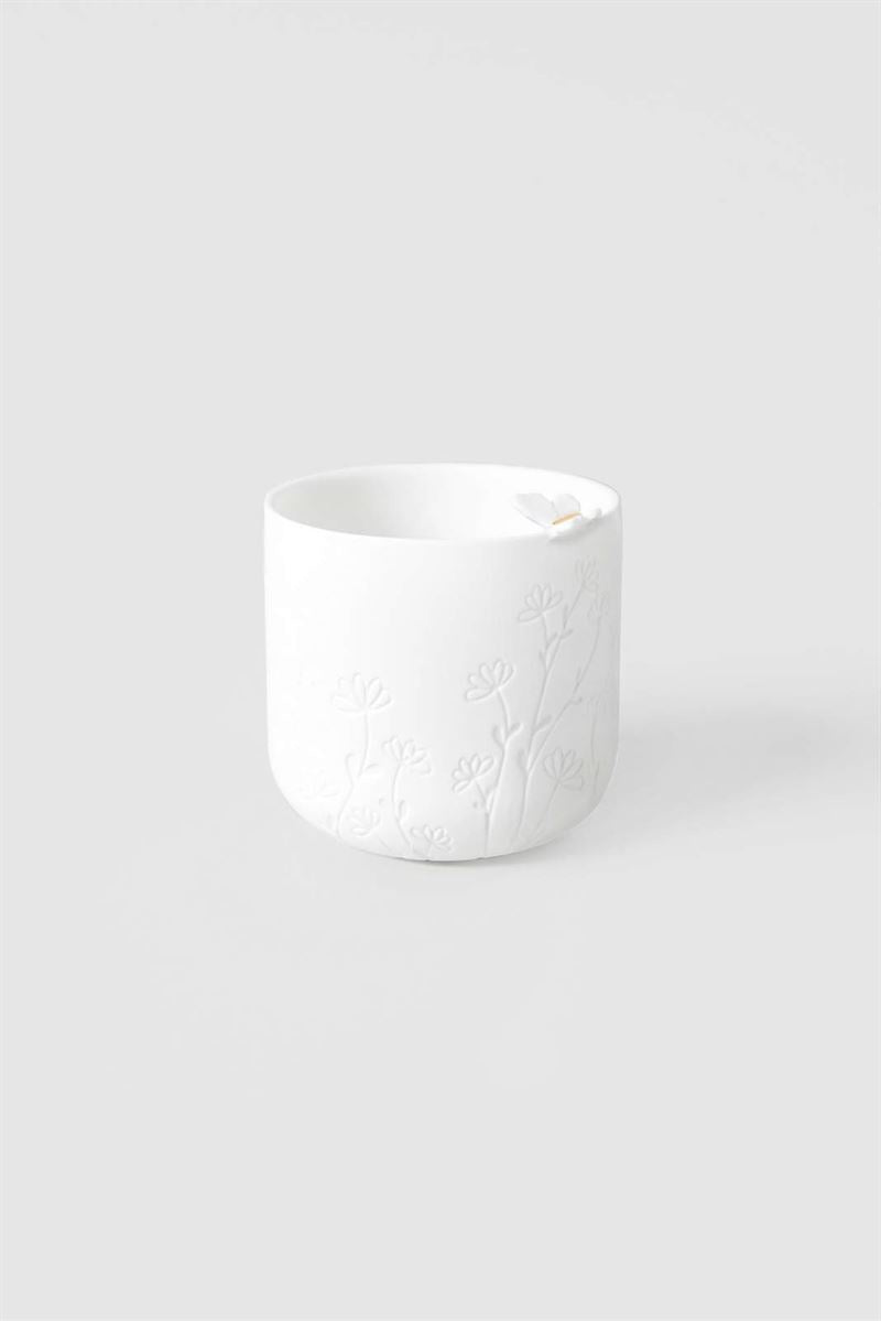 Räder - Butterfly Above - Tealight Holder White ceramic cup with embossed design