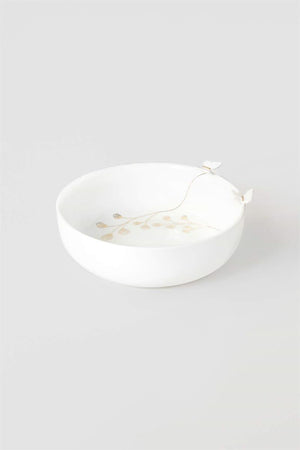 Räder - Butterfly - Large Porcelain Bowl White ceramic bowl with gold leaf design
