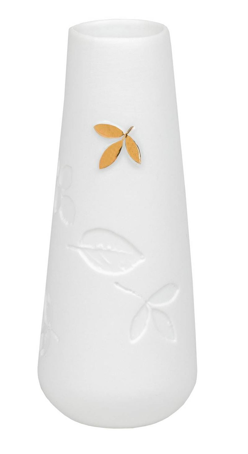 Golden Leaf - Small Mini Porcelain Vase