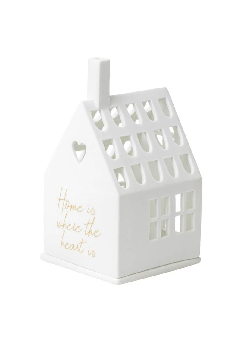 Räder - Home Is Where The Heart Is - Christmas Porcelain Tealight House white ceramic house-shaped candle holder