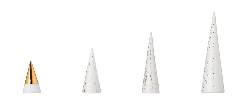 Räder - Little Gold Winter Forest Set of 4 - Christmas Porcelain Decorations