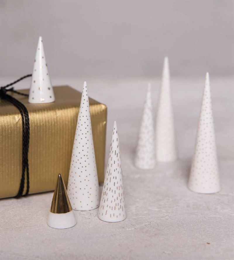 Räder - Little Gold Winter Forest Set of 4 - Christmas Porcelain Decorations