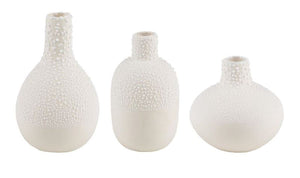 Räder - Pearl Set of 3 - Mini Vases Three white textured vases