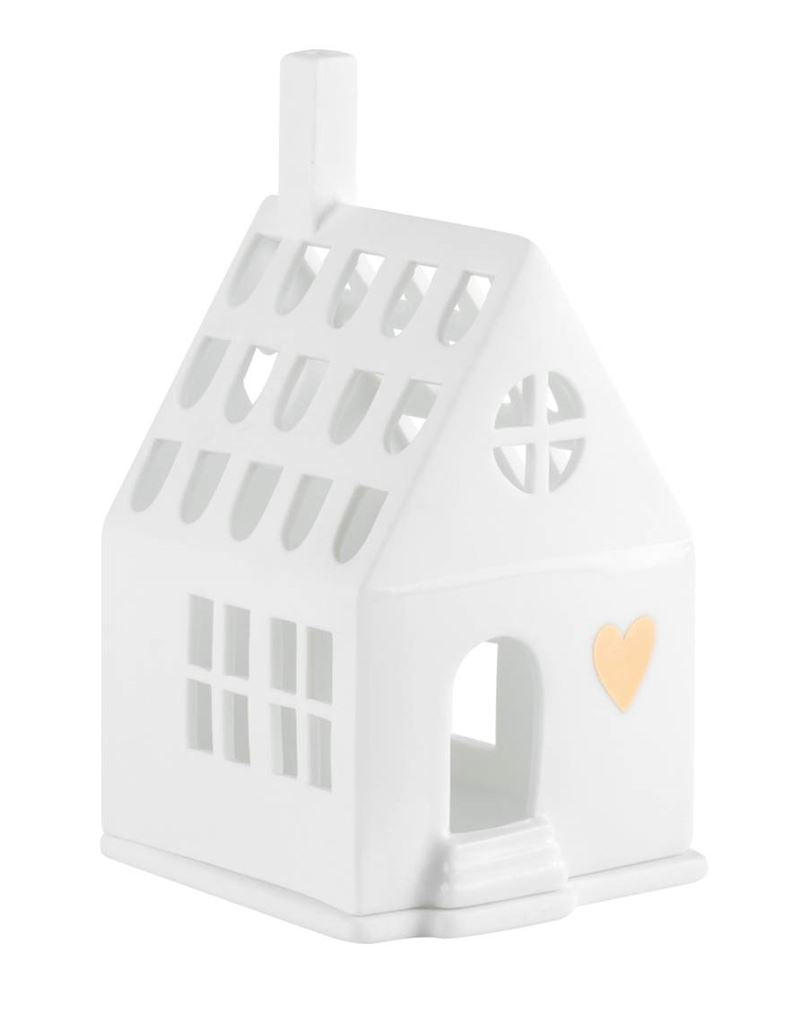 Räder - Home Is Where The Heart Is - Christmas Porcelain Tealight House white ceramic house-shaped candle holder