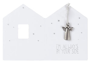 Räder - Silver Angel in A Card - Christmas Guardian Decoration