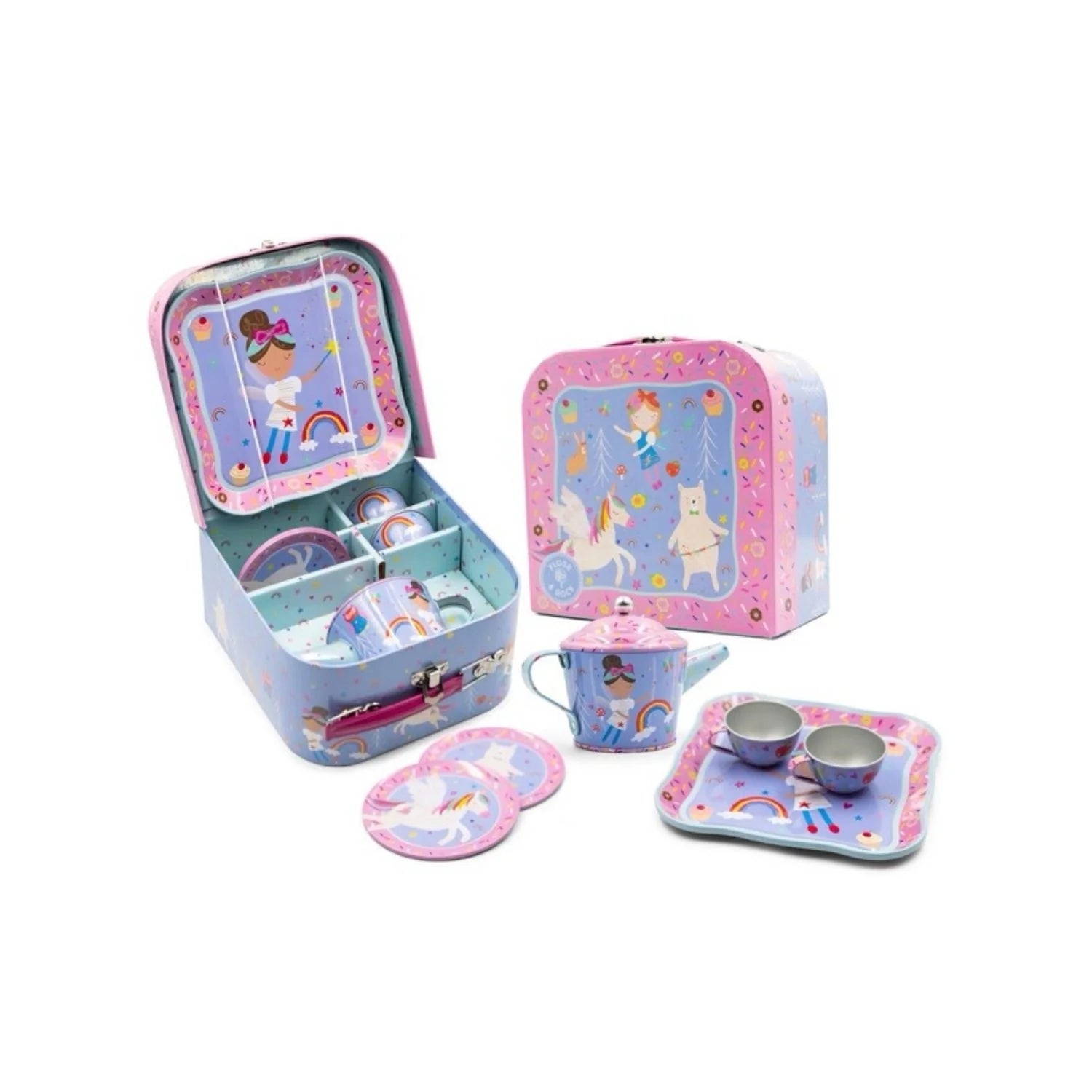 Rainbow Fairy Tin Tea Set 7 Piece