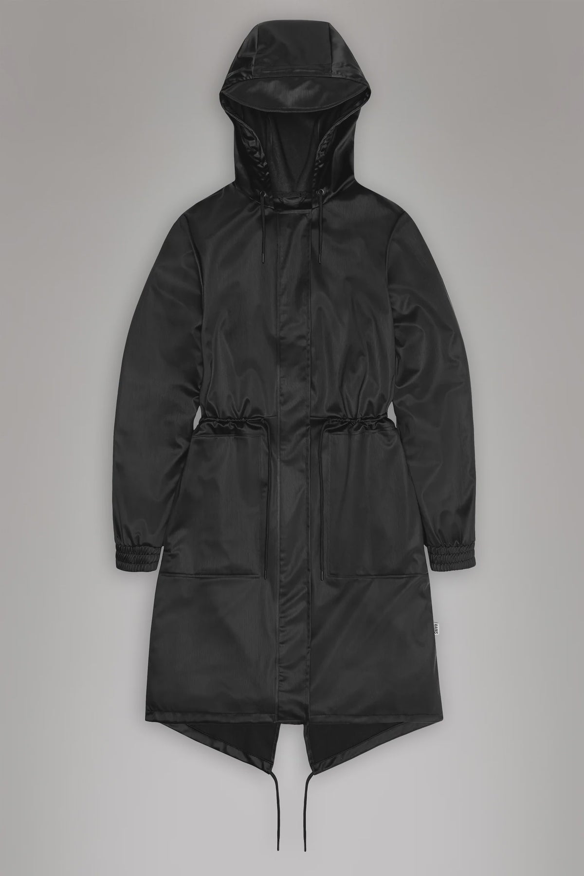 Rains String w Parka - Black Grain