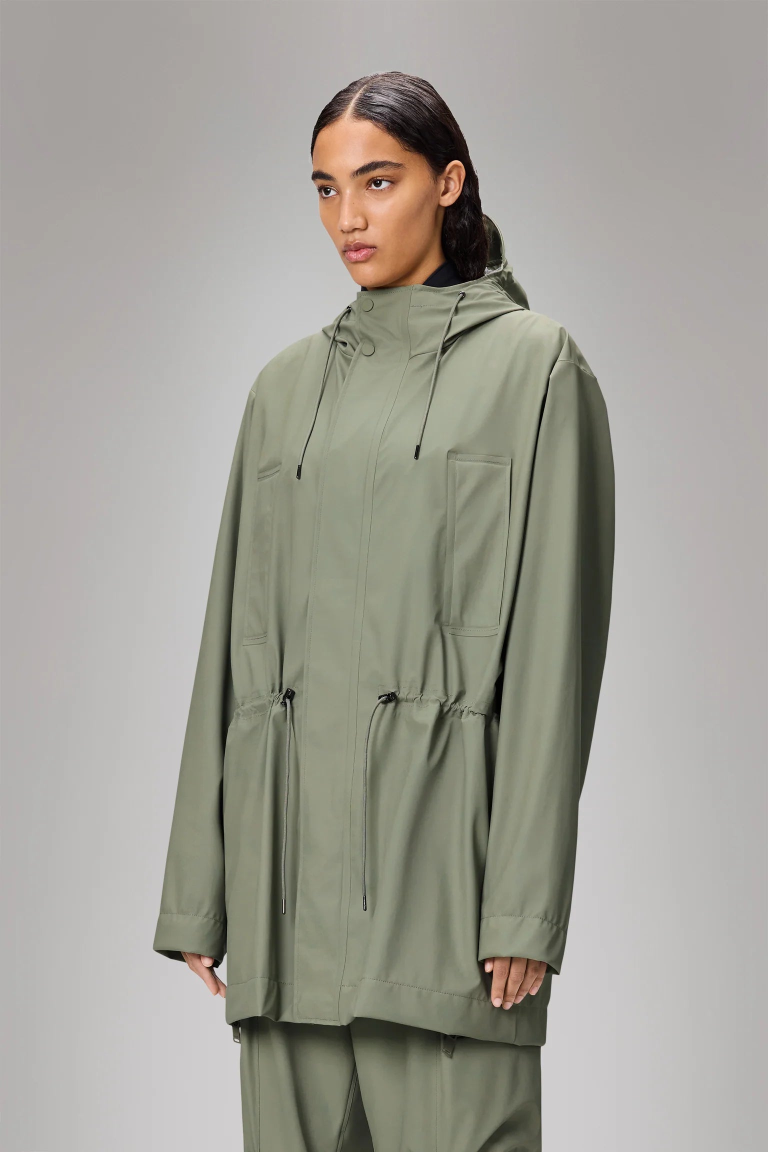 Rains Bold Long Jacket Waterproof W3 - Drift