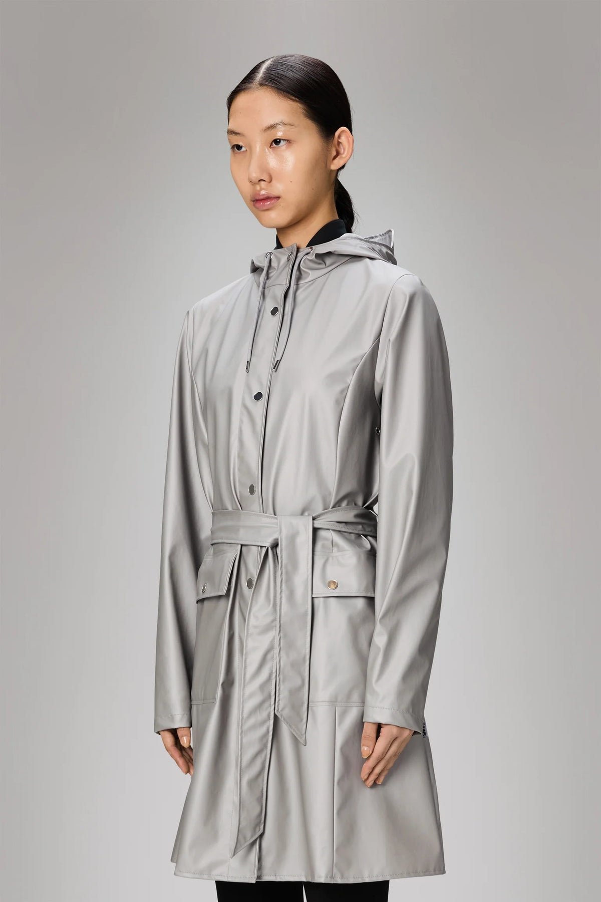 Rains Waterproof Coat Curve Long Jacket W3 - Nimbus