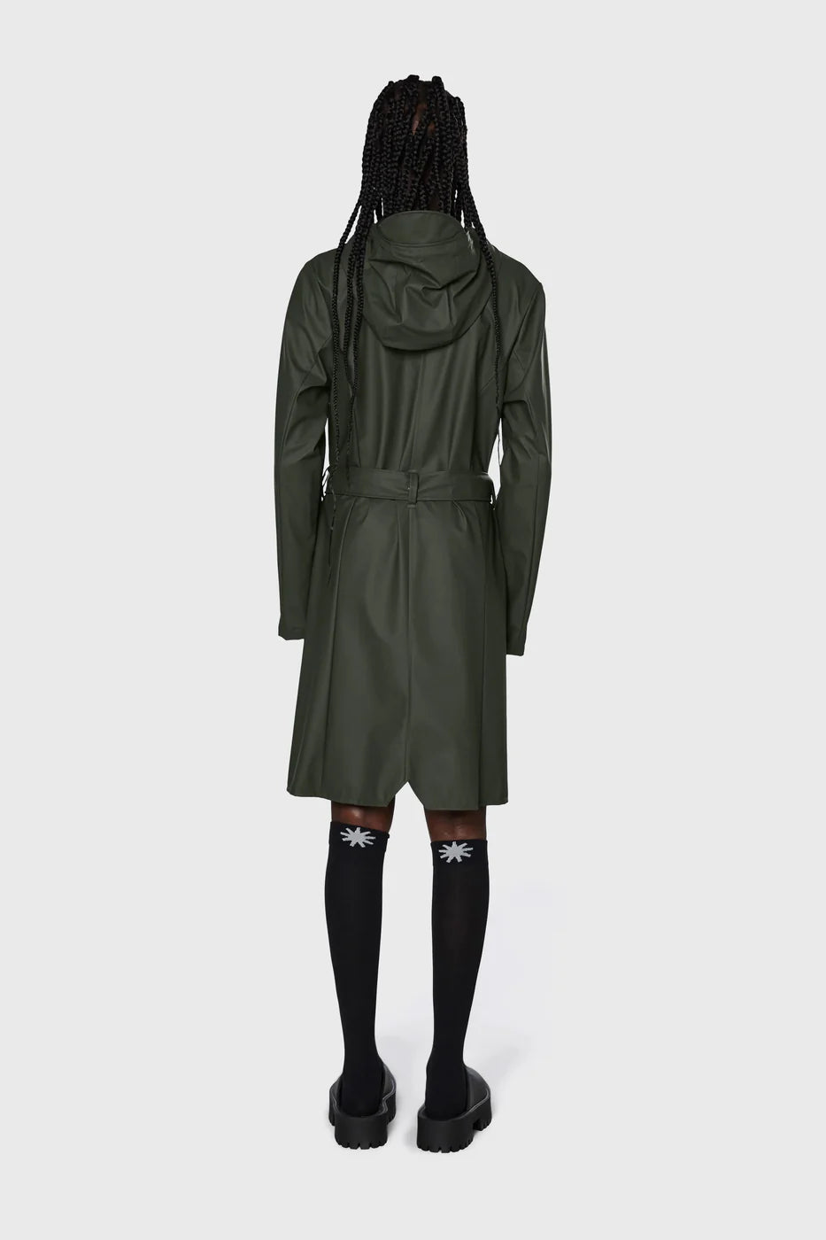 Rains Curve W Jacket Green long coat