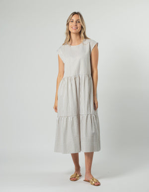 Stella and Gemma Rania Dress - Mushroom Stripe