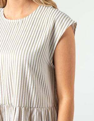 Stella and Gemma Rania Dress - Mushroom Stripe